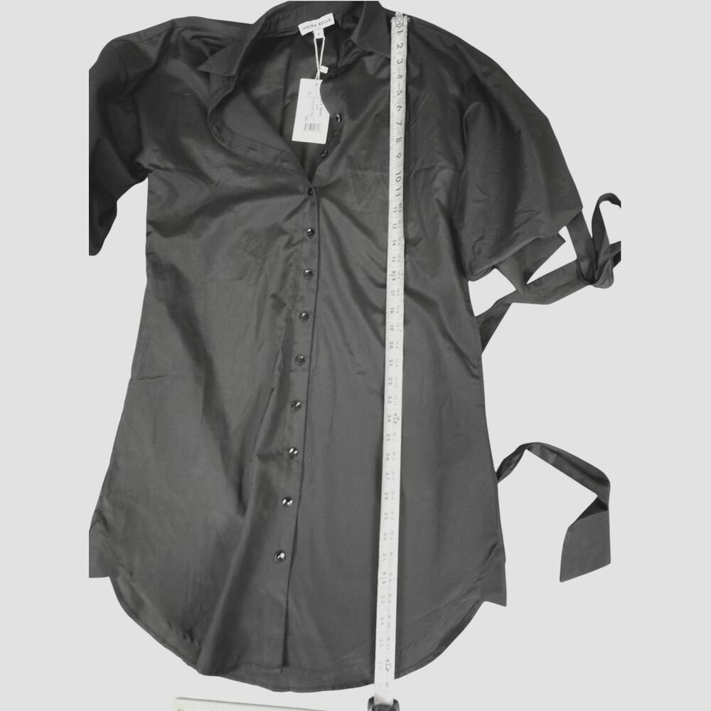 Yakira Bella Lea Dress Black Size S NWT Button Front Belted Shirt Dress - Picture 6 of 8